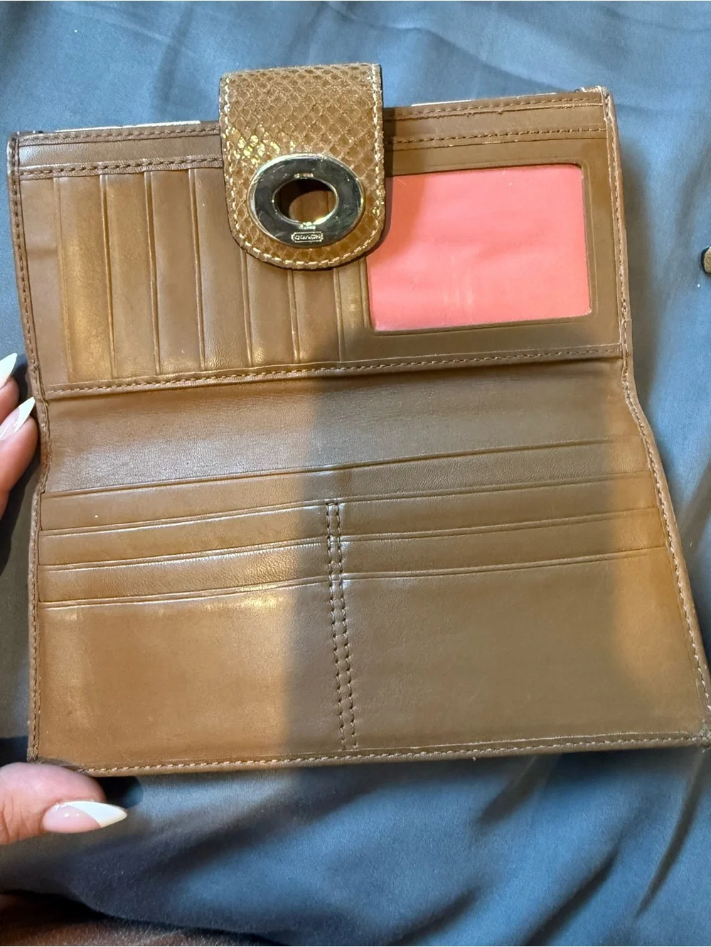Vintage Coach Signature Turnlock Wallet in Brown